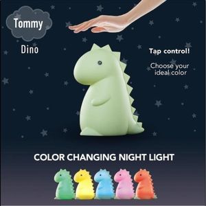Tommy Dinosaur MultiColor Integrated LED Rechargeable Silicone Night Light Lamp